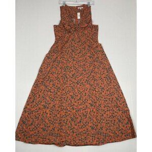 Madewell Stephanie Dress Twist-Front Midi Dress Floral Sunset Haze Size 8 NEW